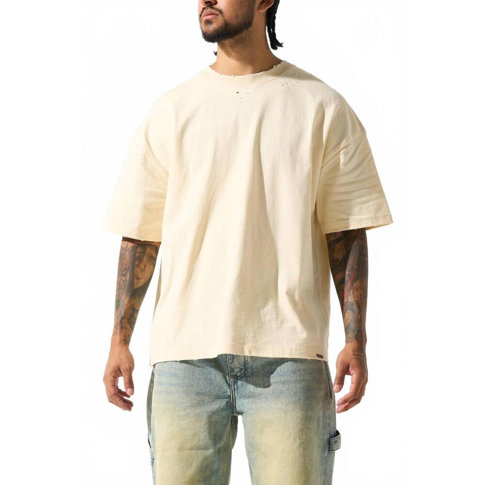 NEW SERENEDE four corners cotton t-shirt in butter yellow